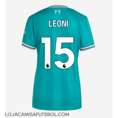 Camisa de Futebol Liverpool Giovanni Leoni #15 Equipamento Alternativo Mulheres 2025-26 Manga Curta Camisa de Futebol Liverpool Giovanni Leoni #15 Equipamento Alternativo Mulheres 2025-26 Manga Curta